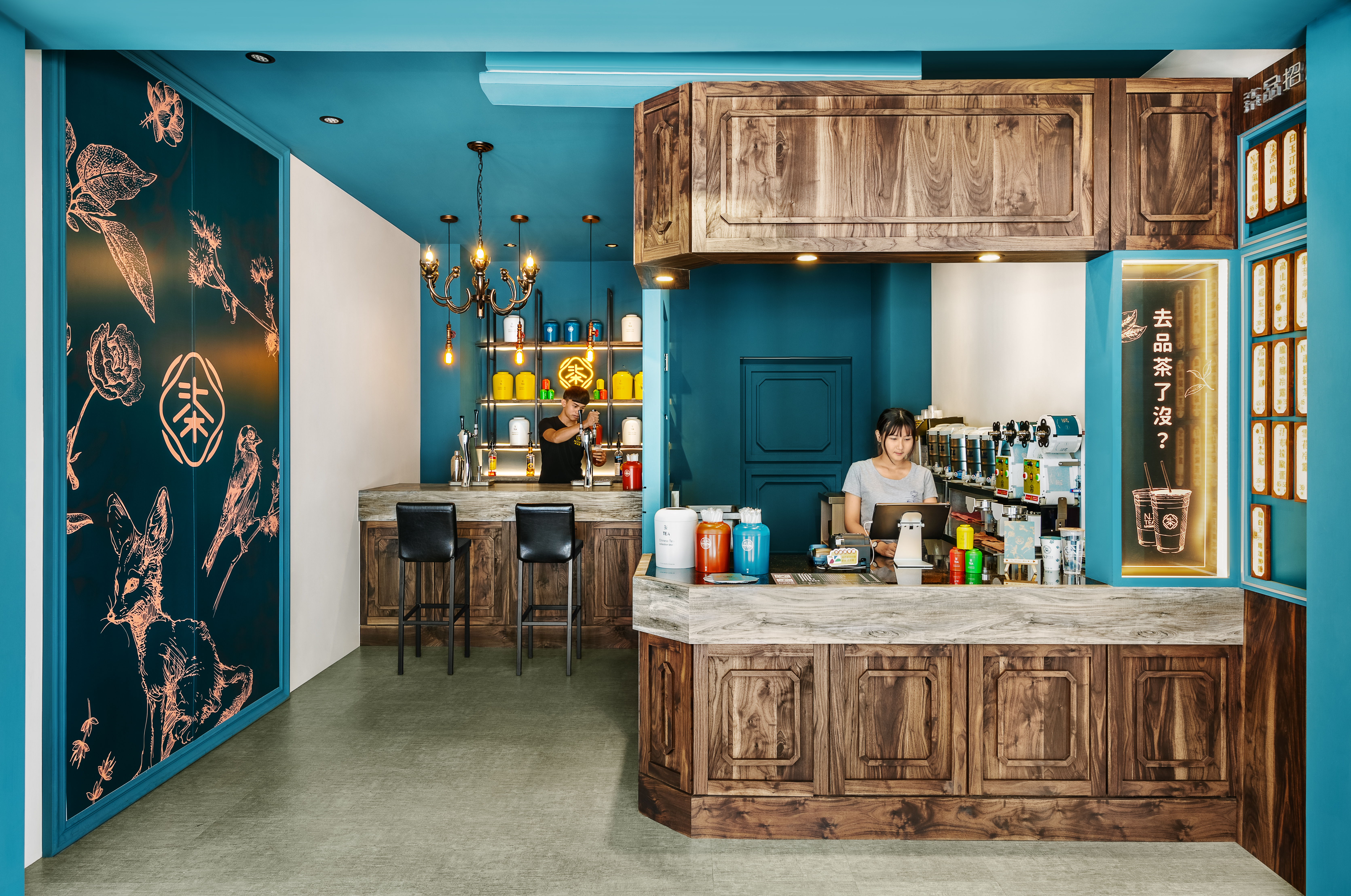小坪數店面裝潢案例：柒品茶手搖茶飲設計1